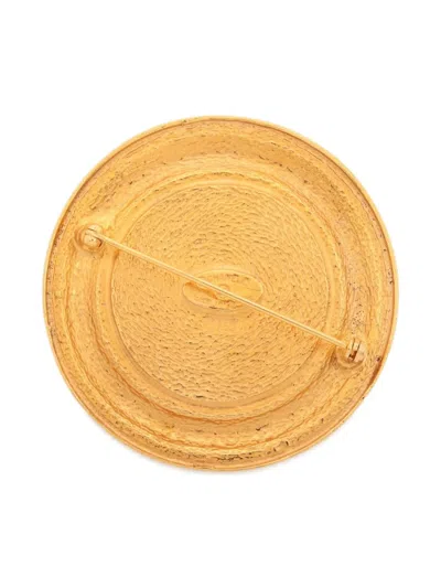 Pre-owned Chanel 1970-1980s 31 Rue Cambon Brooch In Gold