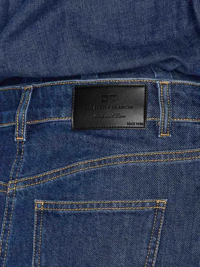 Elisabetta Franchi Blue Denim Dress In Blue