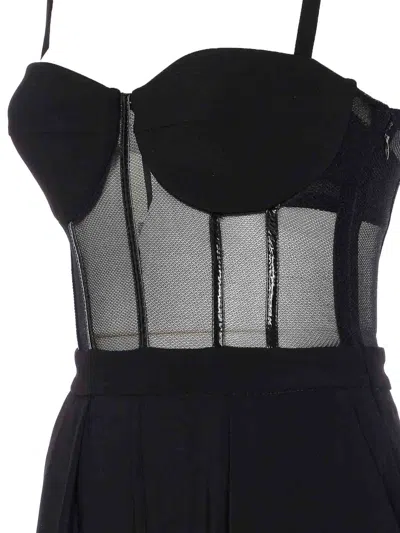Elisabetta Franchi Tailored Jumpsuit With Corset Bodice In Black