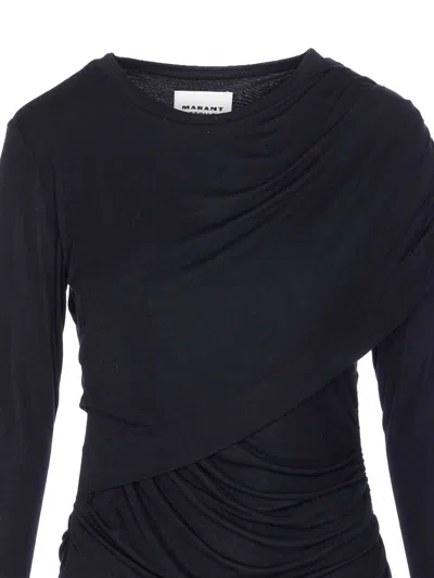 Isabel Marant Étoile Denise Short Dress In Draped Jersey In Black