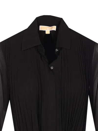 Michael Michael Kors Pleated Shirt Dress In Animal Print