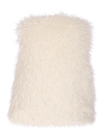 Michael Michael Kors White Faux Fur Vest In Multi