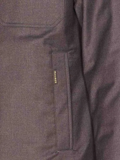 Moorer Brown Duino Down Jacket With Buttons Closure In Multi