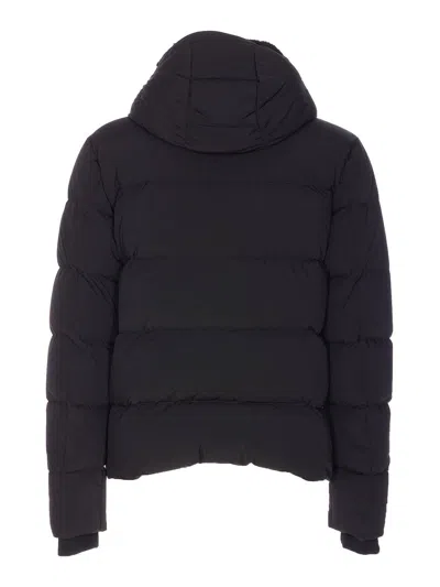 Moorer Padded Hooded Jacket Chest Pockets In Black