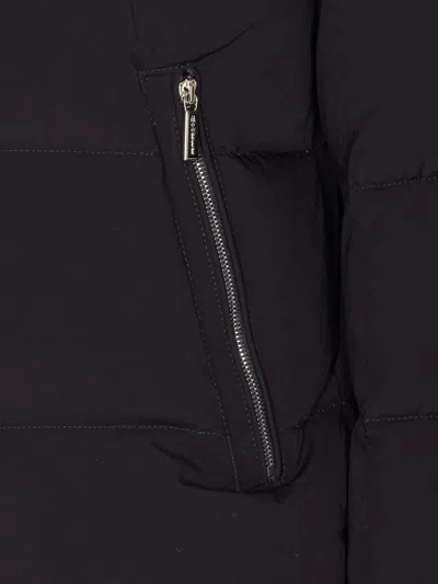 Moorer Padded Hooded Jacket Chest Pockets In Black