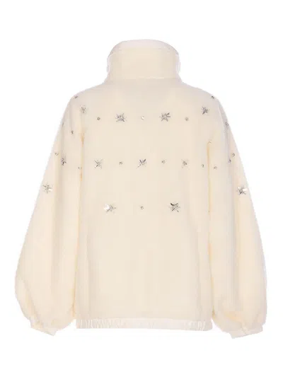 Pinko White Graciana Bomber In Animal Print