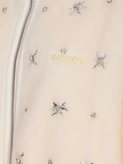 Pinko White Graciana Bomber In Animal Print