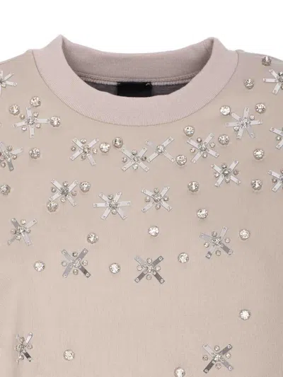 Pinko Beige Bibiana Sweatshirt In Neutral
