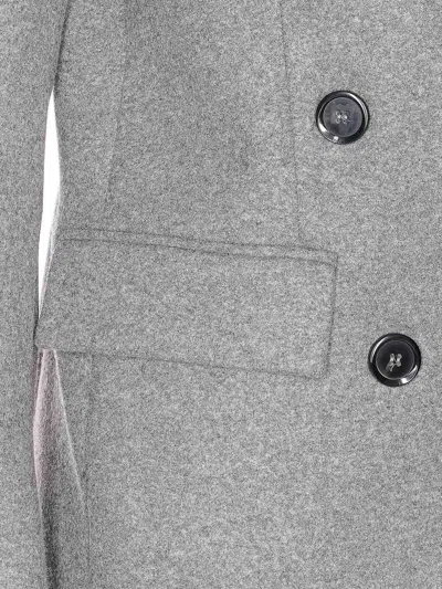 Pinko Longline Jacket Notched Lapels In Gray