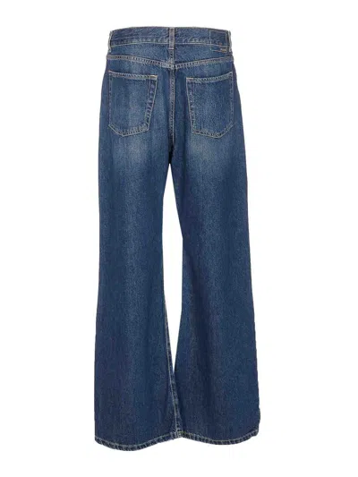 Pinko Denim Wanda Wide Leg Jeans In Blue