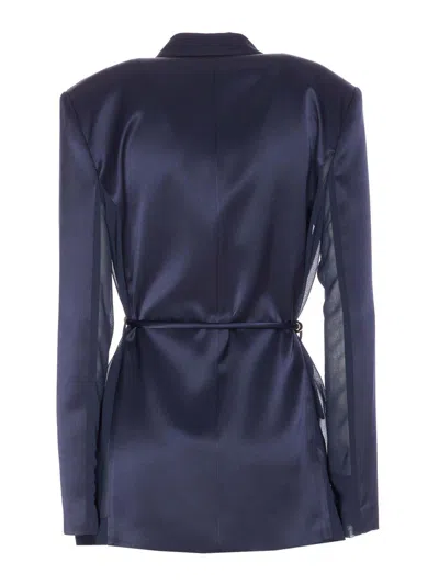 Pinko Blue Carillon Jacket With Buttons Closure In Blue