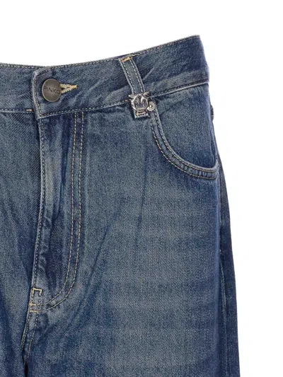 Pinko Denim Wanda Wide Leg Jeans In Blue