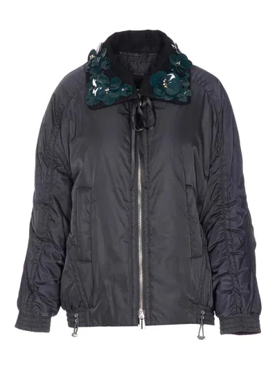 Pinko Black Clarina Padded Jacket In Blue