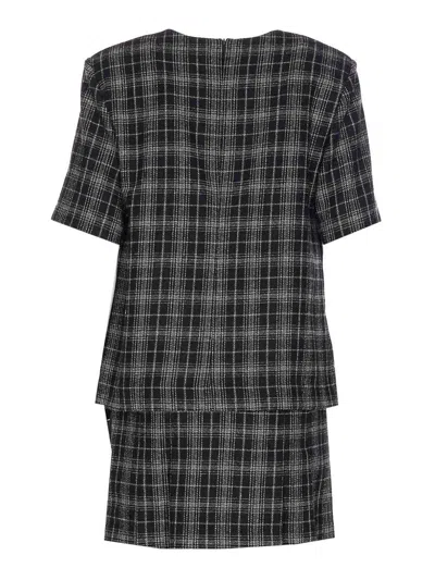 Pinko Robe Courte À Carreaux In Black