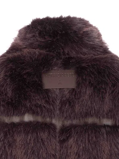 Patrizia Pepe Faux Fur Jacket In Brown