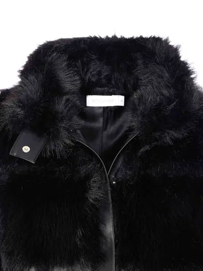 Patrizia Pepe Faux Fur Jacket In Black