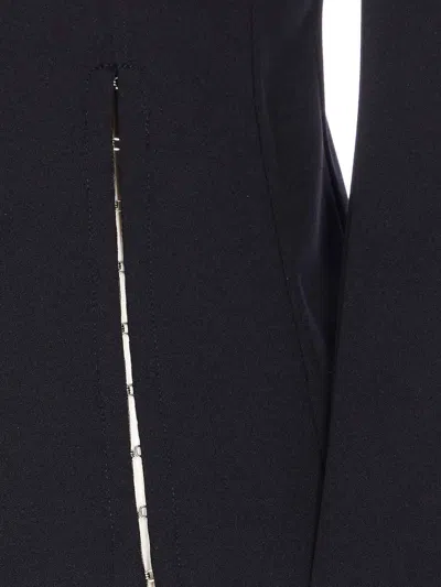 Patrizia Pepe Black Jacket With Frontal Zip Closure In Animal Print