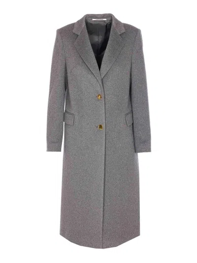 Tagliatore Grey Amanda Coat With Frontal Buttons Closure In Gray