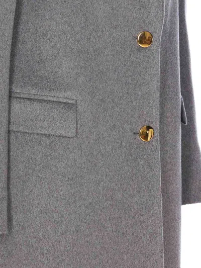 Tagliatore Grey Amanda Coat With Frontal Buttons Closure In Gray