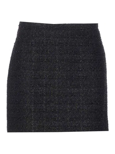 Tagliatore Black Boucle Skirt In Black