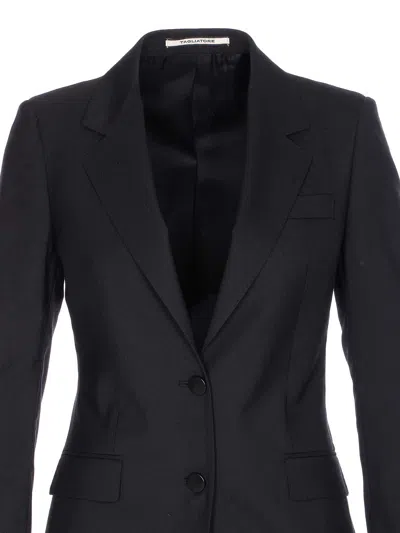 Tagliatore Notched Lapel Jacket Long Sleeves Pockets In Black