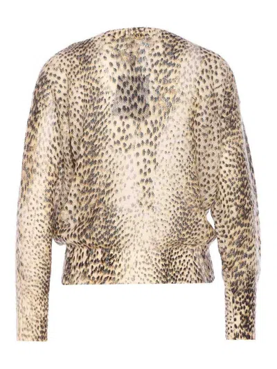 Twinset Leopard Sweater In Brown