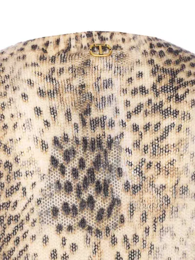 Twinset Leopard Sweater In Brown