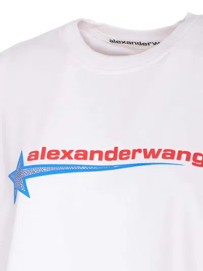 Alexander Wang Crystal Hotfix Star Jersey T-shirt In White