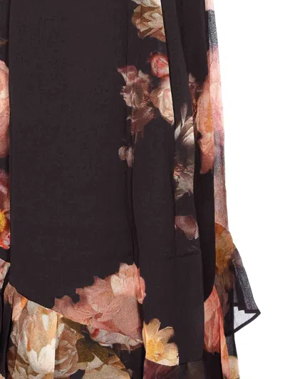 Zimmermann Hypnotic Asymmetric Midi Skirt In Black