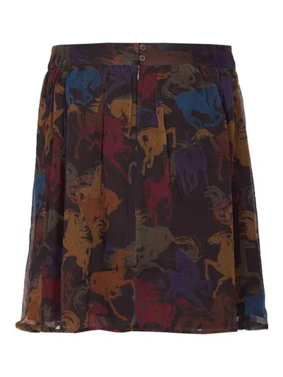 Zadig & Voltaire Jadys Mousseline Horses Skirt In Animal Print