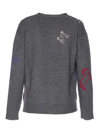 Zadig & Voltaire Mirkaz West Graph Embroidered Cashmere Cardigan In Animal Print