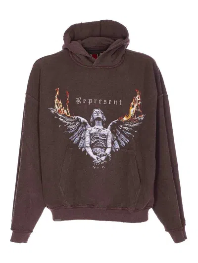 Represent Reversible Living Legacy Tour Sweatshirt In Black In Brown