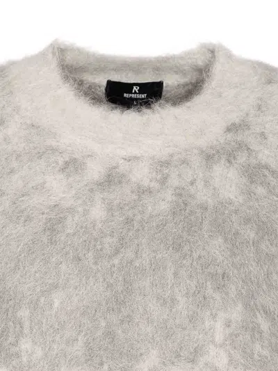 Represent Mens Light Grey Ombre Brushed Knitted Jumper In Gray