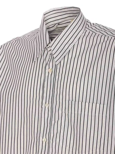 Sunflower Striped Long Sleeve Button-down Shirt In Gray