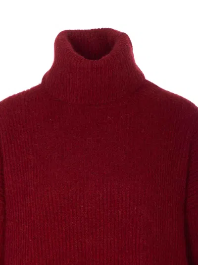 Uma Wang High Neck Turtleneck Knitwear Relaxed Fit In Red
