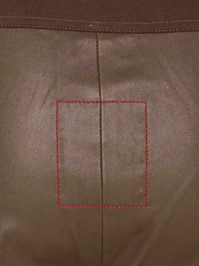 Uma Wang Stretch Leather Trousers Elastic Waist In Green