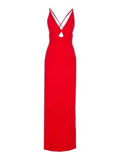 Solace London Milly Midi Dress In Red