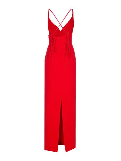 Solace London Milly Midi Dress In Red