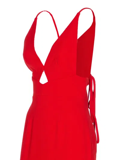 Solace London Milly Midi Dress In Red