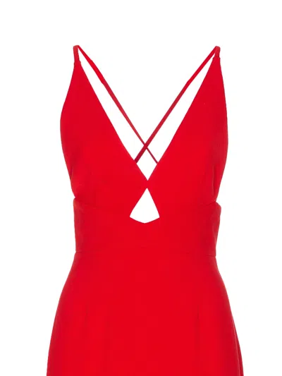 Solace London Milly Midi Dress In Red