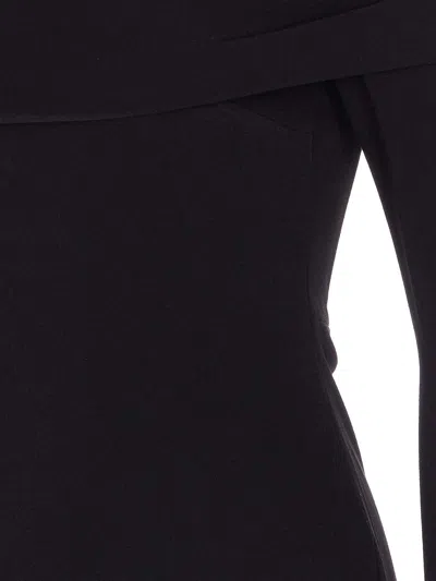 Solace London Black Yuni Midi Dress In Black