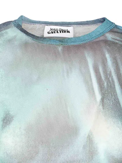 Jean Paul Gaultier Mesh Long Dress In Blue