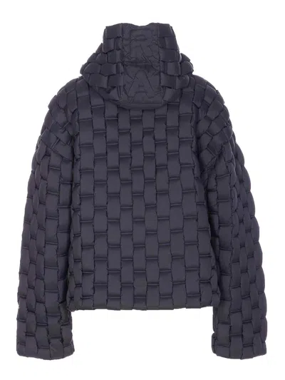 Raxxy Black Patterned Down Jacket In Blue