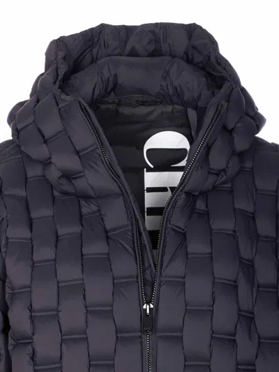 Raxxy Black Patterned Down Jacket In Blue
