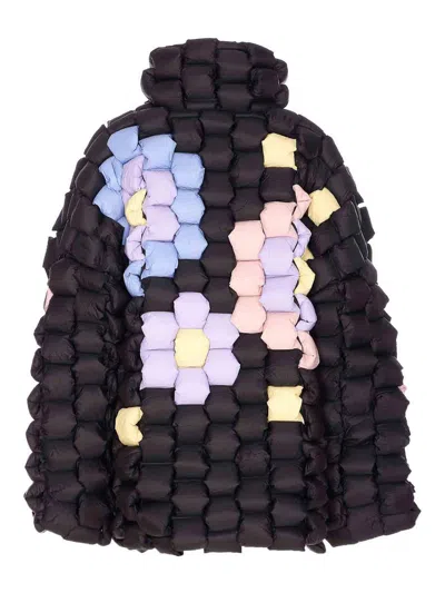 Raxxy Black Down Jacket With Frontal Zip Closure In Black