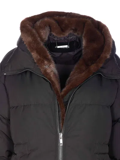 Lou Andrea Removable-hood Padded Jacket In Black