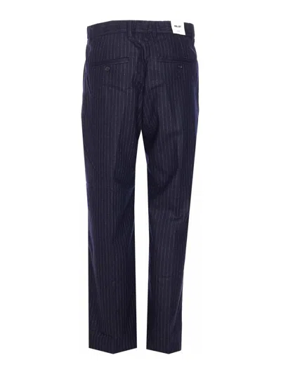 Nn07 Pinstripe-pattern Trousers In Blue