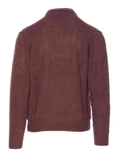 Seven Gauge Half-zip High-neck Polo Shirt In Brown