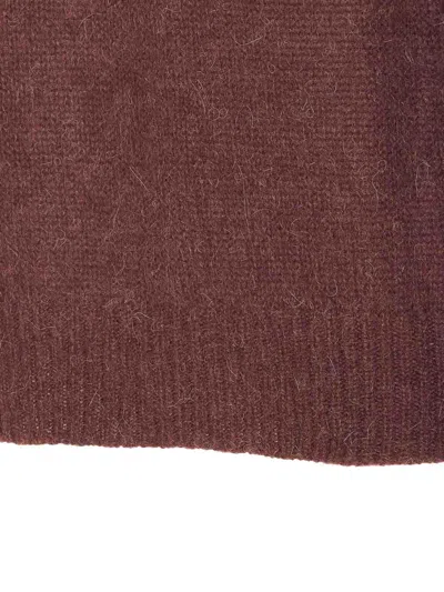 Seven Gauge Half-zip High-neck Polo Shirt In Brown