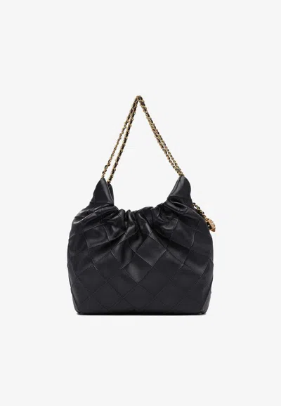 Tory Burch Mini Fleming Hobo Bag In Black
